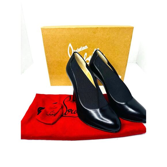 Christian Louboutin Toot Couverte 100 Black Elasticized Leather Booties EU 36.5 - Picture 11 of 11